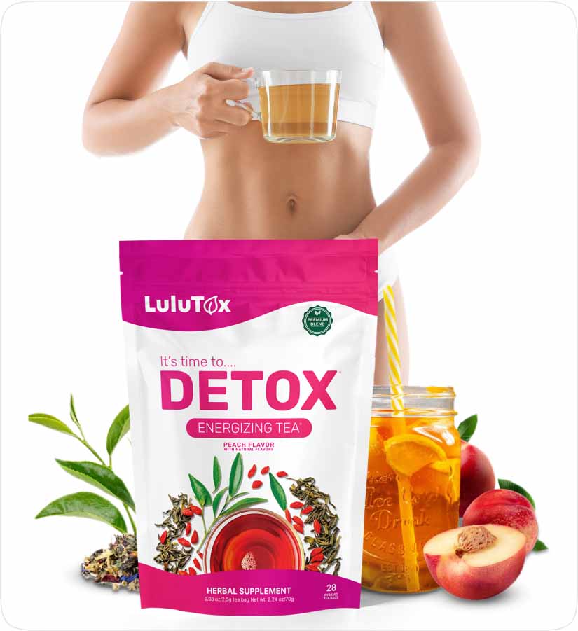 Lulutox peach herbal tea